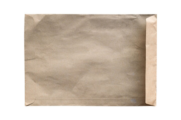 Brown paper envelope isolated on white background. Object with clipping path