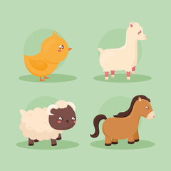 four farm animals