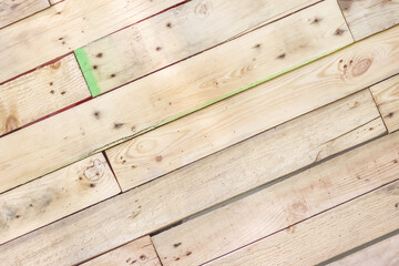 Plank wood wall texture in diagonal patterns old brown background