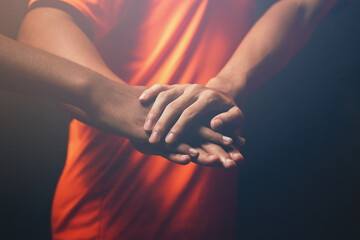 The handshake between the two men represents a mutual agreement. handshake concept , confidence , teamwork , success
