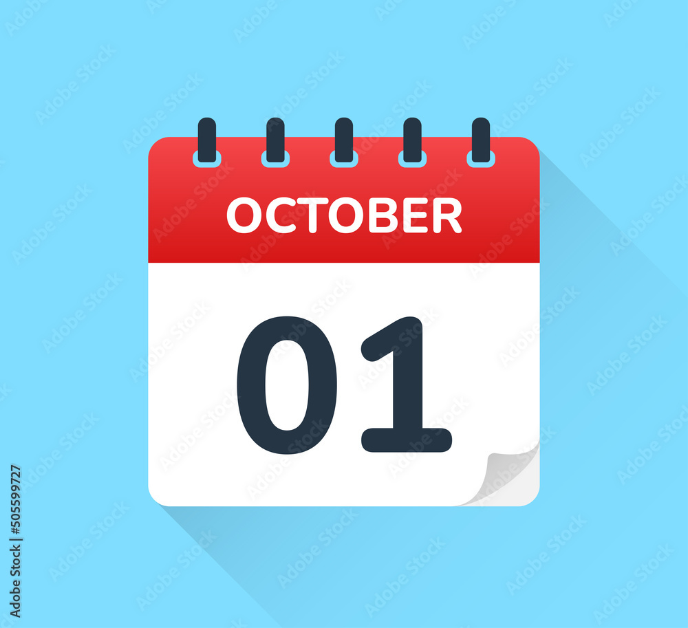 Poster the first of the month, october 01 vector in graphic design.