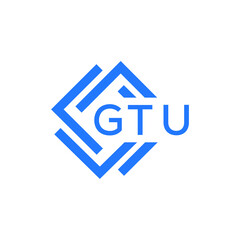 GTU technology letter logo design on white  background. GTU creative initials technology letter logo concept. GTU technology letter design.