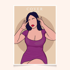 Hand drawn trendy fashion portraits covers