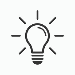 Sign of Light Bulb line icon flat vector suitable for creative idea concept