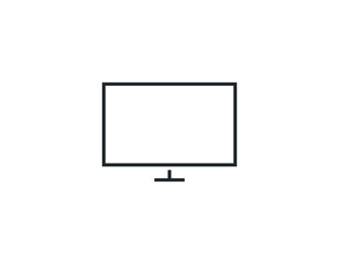 Monitor icon outline and linear vector.