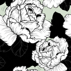 Beautiful pattern with flowers and leaf.Floral vector illustration. 
