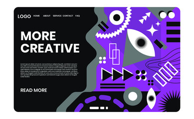 Abstract Geomatric Design Trends Maximalist Landing Page