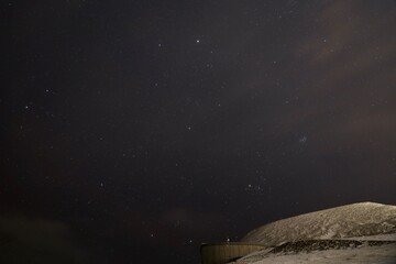 snow at night with clear dark sky  Svalbard / Spitzbergen