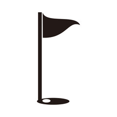 Golf flag vector icon illustration sign