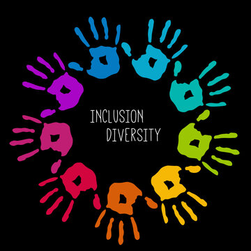 Inclusion And Diversity Infographic Vector Set, Hands Vector Logo For Website	