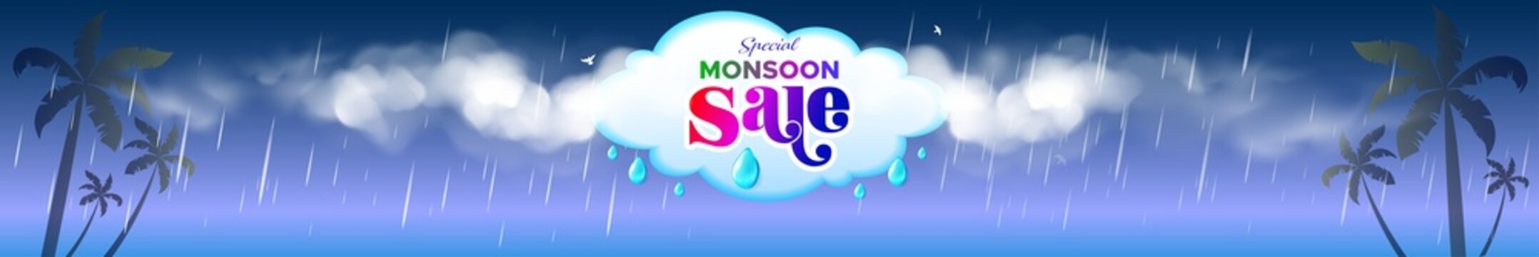 Website banner for Mansoon, Summer season Sale and offer design