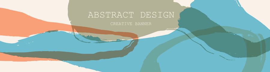 Abstract trendy universal artistic banner template. Vector illustration. - obrazy, fototapety, plakaty