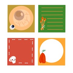 four Halloween-themed stickers for notes. You can use it at school, at university and at work.