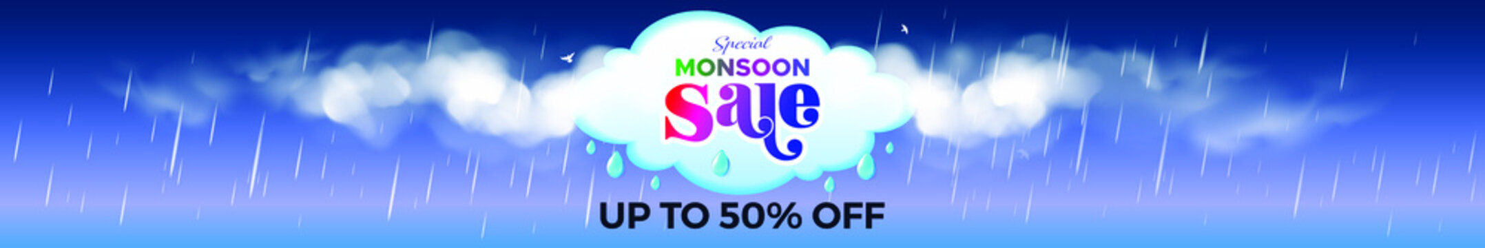 Banner or Website template design for Mansoon or Summer season sale offer.