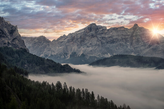 Dolomites landscape, a UNESCO world heritage in South Tyrol, Italy