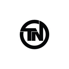 Letter TN circle logo design vector