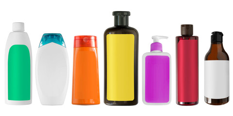 Cosmetic bottles isolated