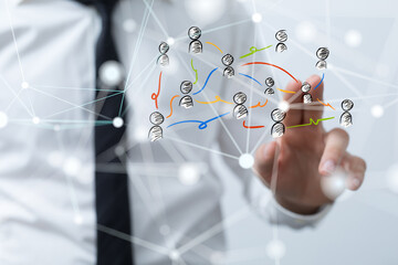 Global network. Blockchain. 3D illustration. Neural networks and artificial intelligence. Abstract