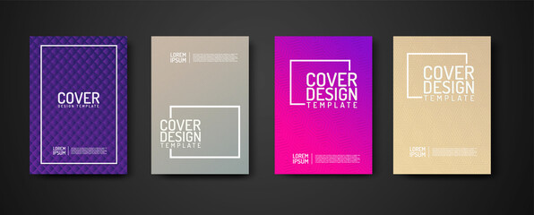 Cover Design template set with geometric lines textured pattern background