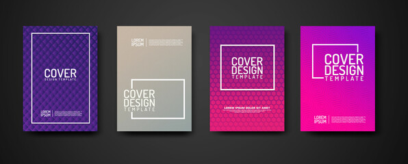 Cover Design template set with geometric lines textured pattern background