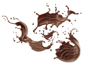 splash of chocolate or Cocoa.Include clipping path. 3d illustration.