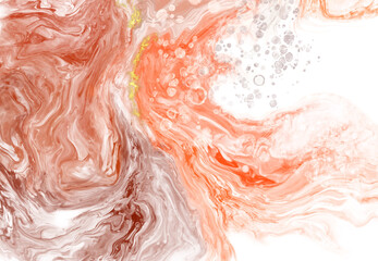 Vector coral banner. Hand drawn abstract paint brush stroke.