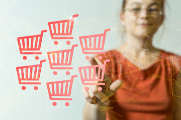 Shopping Cart Flat Design E-Commerce Icon