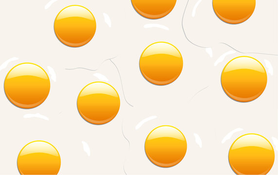 Abstract background of many fried eggs. Vector pattern