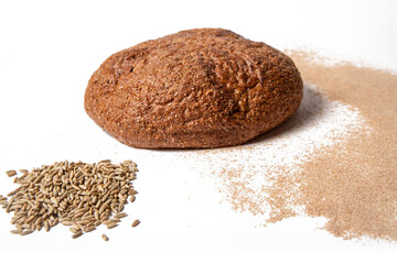 Bread. Wheat chleu. Rye bread. Baguette. Bun. flour product