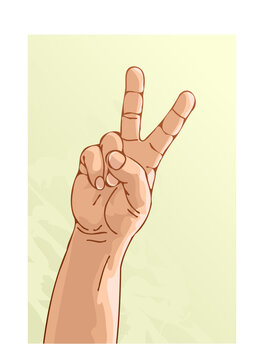  An illustration of a victory hand sign