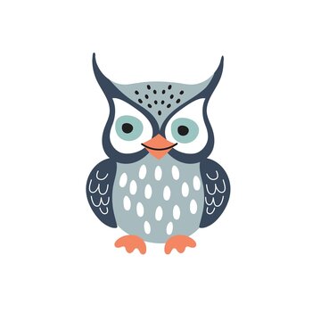 Cute cartoon owl. Can be used for kids clothes design, prints and posters.