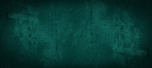 Dark green colored colorful grunge old aged retro vintage stone concrete cement blackboard...