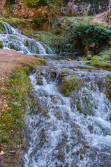 great fluidity of water in the Tobera waterfalls, in Burgos