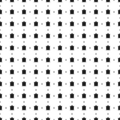 Square seamless background pattern from black turtle symbols are different sizes and opacity. The pattern is evenly filled. Vector illustration on white background