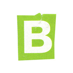 letter b magazine cut out font, ransom letter, isolated collage elements for text alphabet. hand...