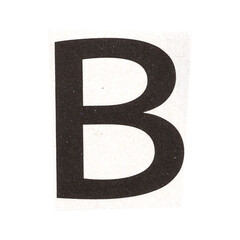 letter b magazine cut out font, ransom letter, isolated collage elements for text alphabet. hand...