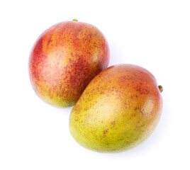 Two mangos isolated on white background	