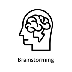 Brainstorming vector outline Icon Design illustration. Human Mentality Symbol on White background EPS 10 File