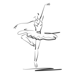 Slats personalizados com sua foto art sketched beautiful young ballerina in ballet dance on studio
