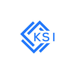 KSI technology letter logo design on white  background. KSI creative initials technology letter logo concept. KSI technology letter design.
