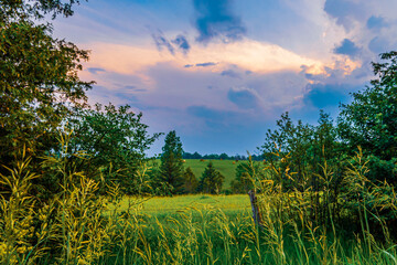 Verdant, Rolling Hills in Late Spring in East Garafraxa, Ontario
