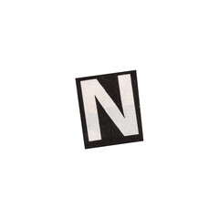 letter n magazine cut out font, ransom letter, isolated collage elements for text alphabet. hand...