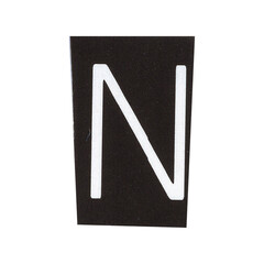 letter n magazine cut out font, ransom letter, isolated collage elements for text alphabet. hand...