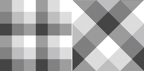 Abstract check plaid pattern in grey and white. Seamless herringbone large neutral buffalo check tartan for spring summer autumn winter flannel shirt, scarf, blanket, pyjamas, other fabric print.