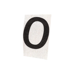 letter o magazine cut out font, ransom letter, isolated collage elements for text alphabet. hand...