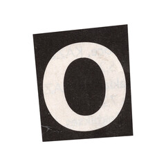 letter o magazine cut out font, ransom letter, isolated collage elements for text alphabet. hand...
