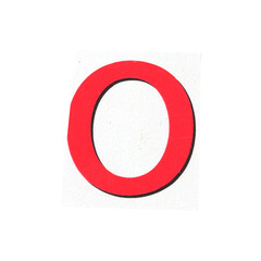 letter o magazine cut out font, ransom letter, isolated collage elements for text alphabet. hand...