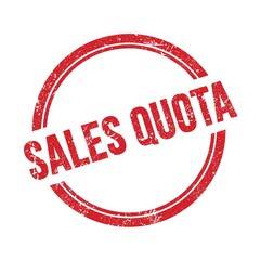 SALES QUOTA text written on red grungy round stamp.