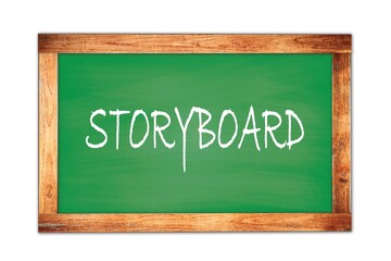STORYBOARD text written on green school board.
