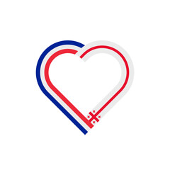 unity concept. heart ribbon icon of france and georgia flags. vector illustration isolated on white background